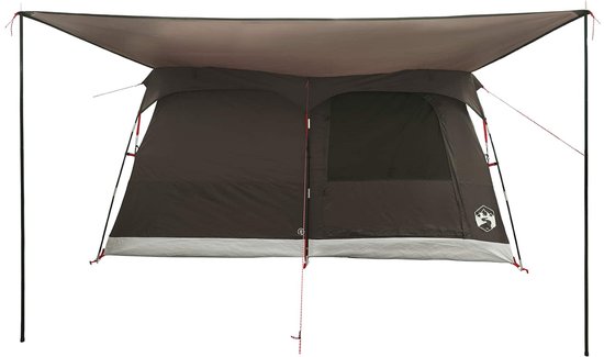 vidaXL - Familietent - 6-persoons - Bruin - Grijs - Polyester van Vidaxl