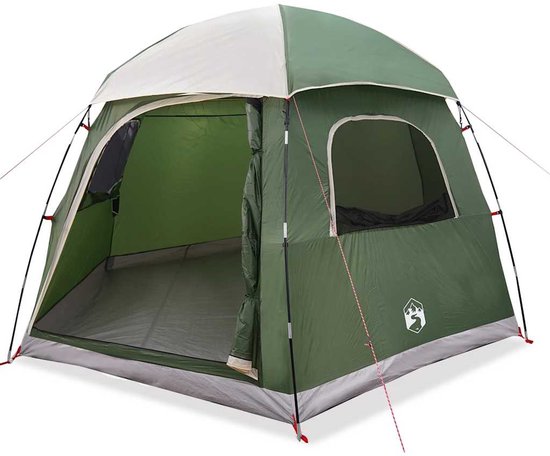 vidaXL - Familietent - iglo - 6-persoons - groen - waterdicht van VidaXL