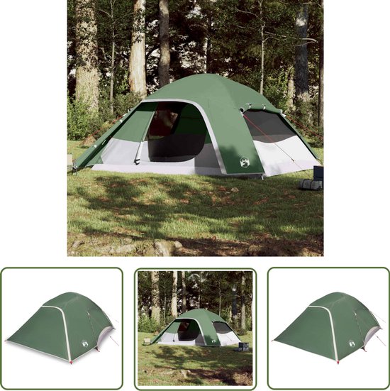vidaXL Familietent - Kampeer Tent - Koepeltent 6-persoons waterdicht groen - Zes Persoons Tent - Groene Tent - Waterdicht Tent van Vidaxl