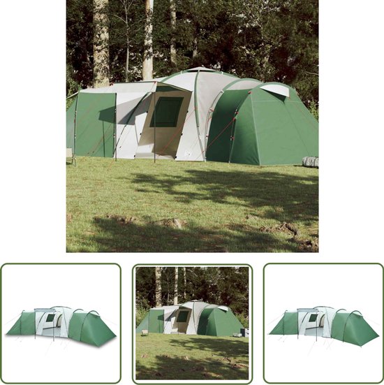 vidaXL Familietent - Koepeltent - Koepeltent 12-persoons waterdicht groen - Campingtent - Groente - Groene Tent van Vidaxl