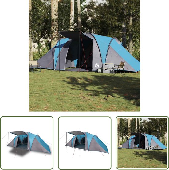 vidaXL Familietent - Koepeltent - Koepeltent 6-persoons waterdicht blauw - Tent - Kampeervakantie - Outdoorleven van Merkloos