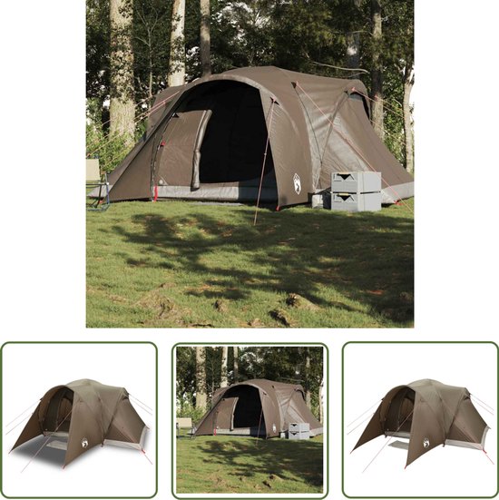 vidaXL Familietent - Koepeltent - Koepeltent 6-persoons waterdicht bruin - Campingtent - Tent - Caravan van Merkloos