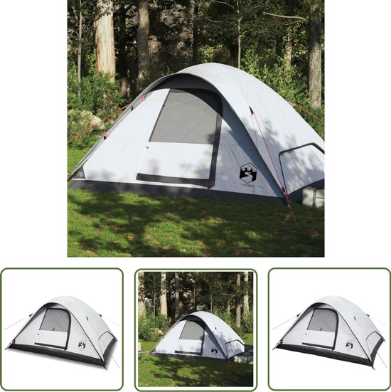 vidaXL Familietent - Koepeltent - Koepeltent 6-persoons waterdicht verduisterend stof wit - Campingtent - Waterdicht Tent - Verduisterende Tent van Merkloos