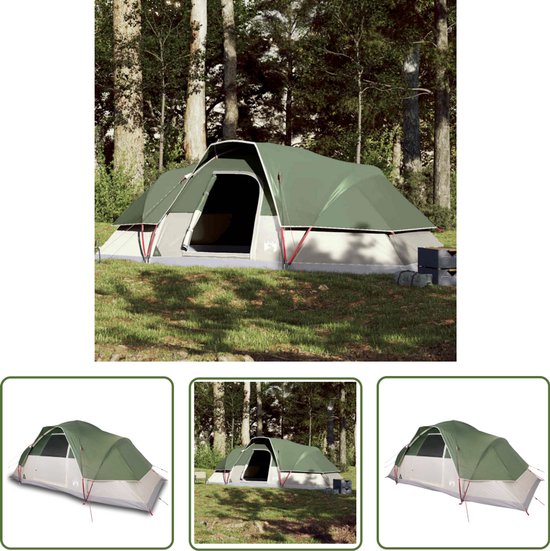 vidaXL Familietent - Koepeltent - Koepeltent 9-persoons waterdicht groen - Campingtent - Groene Tent - Waterdicht Tent van VidaXL