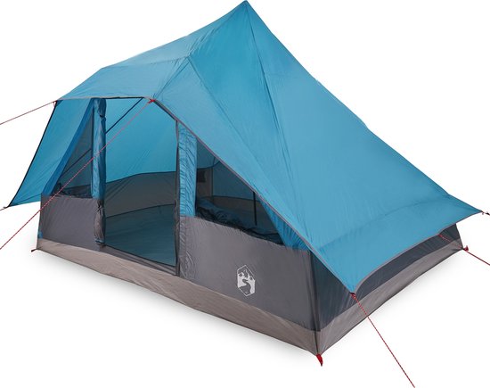 vidaXL - Familietent - Tipi - Blauw - 10-Persoons - Waterdicht van VidaXL