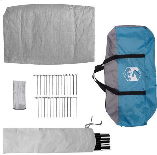 vidaXL - Familietent - Tipi - Blauw - voor - 8 - Personen - - - Waterdicht van VidaXL