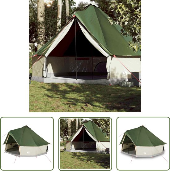 vidaXL Familietent - Tipitent - Tipitent 10-persoons waterdicht groen - Campingtent - Groene Tent - Waterdichte Tent van Vidaxl