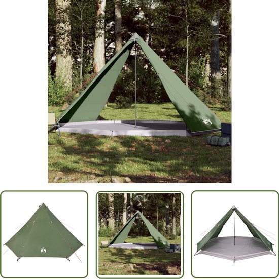 vidaXL Familietent - Tipitent - Tipitent 8-persoons waterdicht groen - Campingtent - Groene Tent - Waterdichte Tent van Merkloos