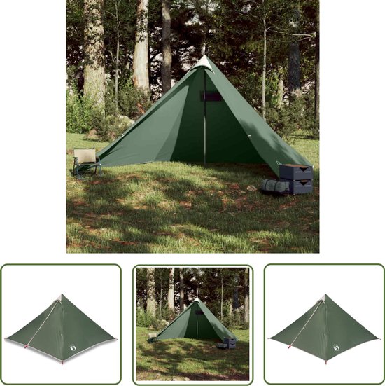 vidaXL Familietent - Tipitent - Tipitent voor gezin 7-persoons waterdicht groen - Campingtent - Outdoor - Vakantie van Merkloos