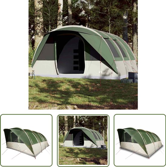 vidaXL Familietent - Tunneltent - Tunneltent 7-persoons waterdicht groen - Campingtent - Groene Tent - Waterdichte Tent van Merkloos