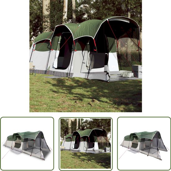 vidaXL Familietent - Tunneltent - Tunneltent 8-persoons waterdicht groen - Campingtent - Groene Tent - Waterdichte Tent van Merkloos