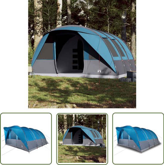 vidaXL Familietenten - Kampeerten - Tunneltent 7-persoons waterdicht blauw - Tunneltent - Blauwe Tent - Waterdichte Tent van Merkloos