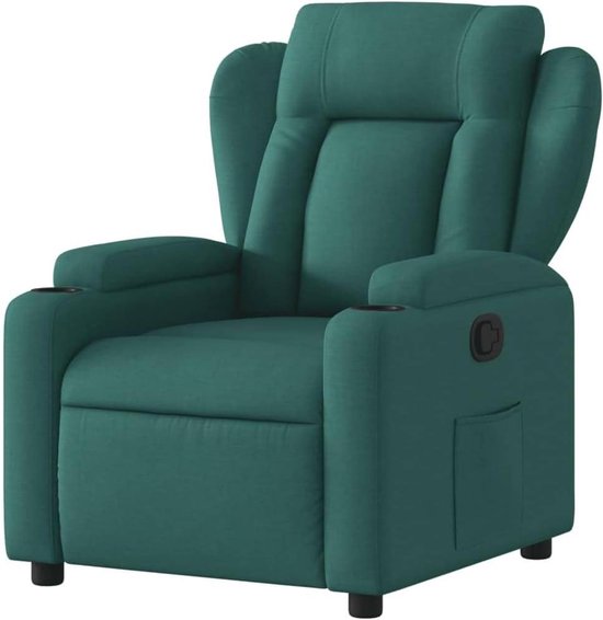 vidaXL Fauteuil verstelbaar stof donkergroen