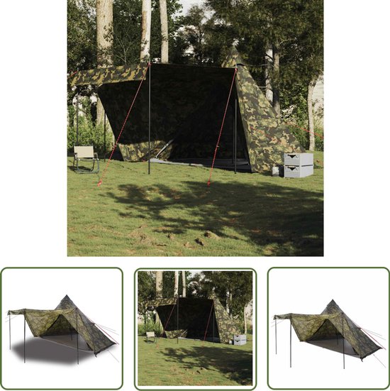 vidaXL Gereedschapset - Dynamische Sleutel - Tipitent 8-persoons camouflage waterdicht - Mechanica - Klikmechanisme - Torque Wrench van Merkloos