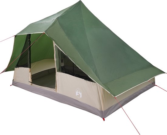 vidaXL - Gezin - Tent - Tipi - Groen - 10-Persoons - Waterdicht van VidaXL