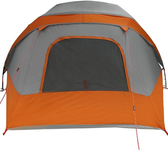 vidaXL - Gezinstent - 6-persoons - waterdicht - grijs - en - oranje van VidaXL
