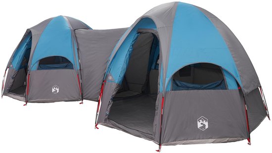 vidaXL - Gezinstent - met - regenhoes - waterdicht - 14-persoons - Blauw