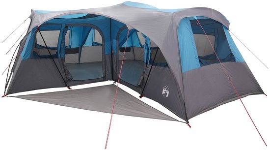 vidaXL - Gezinstent - met - regenhoes - waterdicht - 6-persoons - Blauw