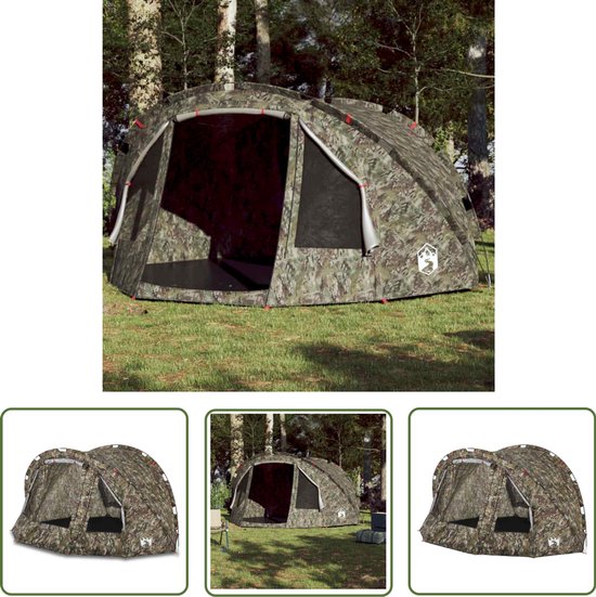 vidaXL Hengeltent - Vistent - Vistent 4-persoons waterdicht camouflage - Visserijtent - Watersporttent - Campingtent van Merkloos
