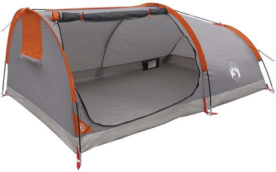 vidaXL - Hiking - Tent - Waterdicht - 1-persoons - Grijs - en - Oranje