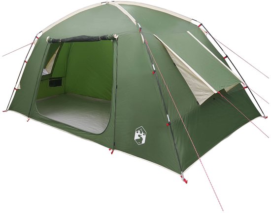 vidaXL - Huisje - Tent - met - dak - Groen - 400 - x - 210 - x - 180 - cm - Polyester