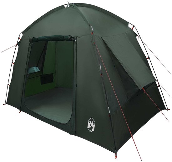 vidaXL - Huisje - Tent - met - dak - Leger - Groen - 210 - x - 210 - x - 138 - cm - Polyester