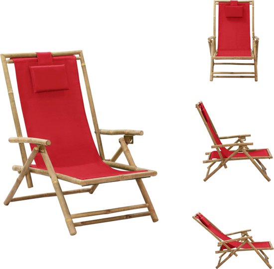 vidaXL Inklapbare leunstoel - Tuinstoel - 64 x 89 x (71-94) cm - verstelbaar - Tuinstoel van Vidaxl