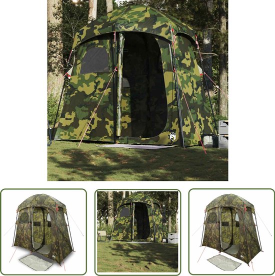 vidaXL Kampeeraccessoires - Douchetent - Douchetent 2-persoons waterdicht camouflage - Toilettent - Privacyscherm - Regenproof van Merkloos