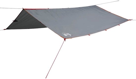 vidaXL - Kampeerluifel - waterdicht - 300x294 - cm - grijs - en - oranje van VidaXL