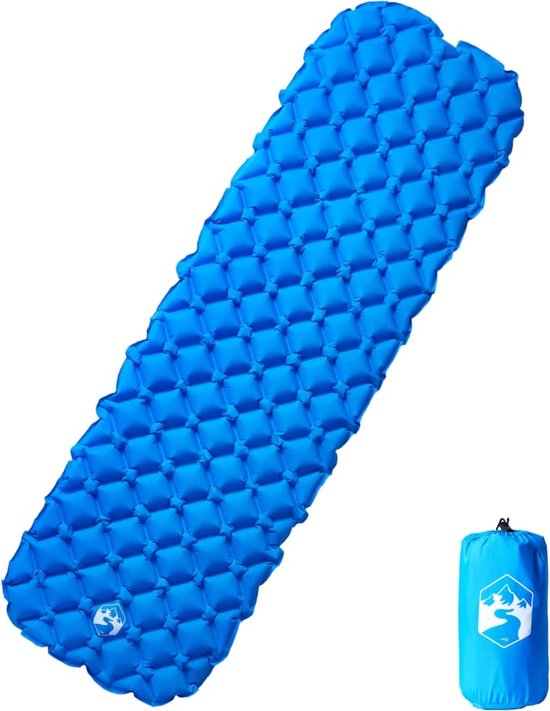 vidaXL Kampeermatras - Opblaasbaar - 1-persoons - Blauw van Merkloos