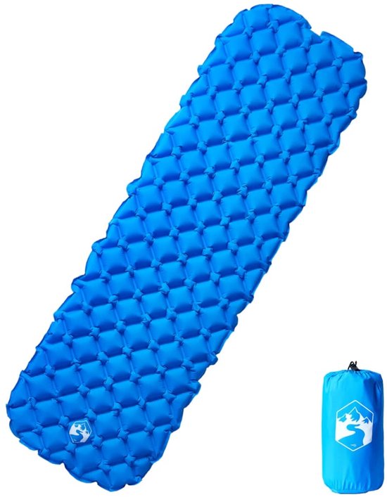 vidaXL - Kampeermatras - opblaasbaar - 190x58x6 - cm - 1-persoons - blauw van Vidaxl