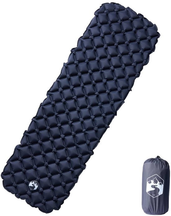 vidaXL - Kampeermatras - opblaasbaar - 190x58x6 - cm - 1- - persoons - grijs van Vidaxl