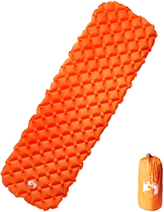 vidaXL - Kampeermatras - opblaasbaar - 190x58x6 - cm - 1-persoons - oranje van Vidaxl