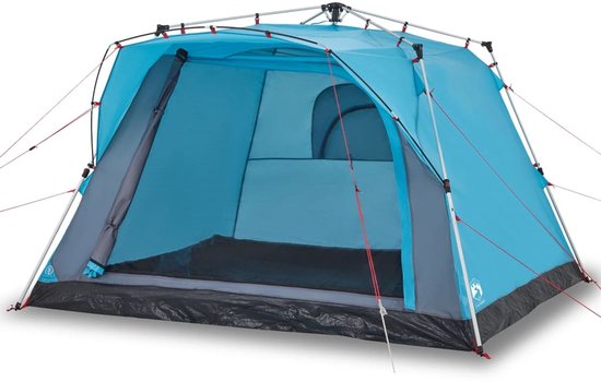 vidaXL - Kampeertent - 4-persoons - snelontgrendeling - blauw van Vidaxl