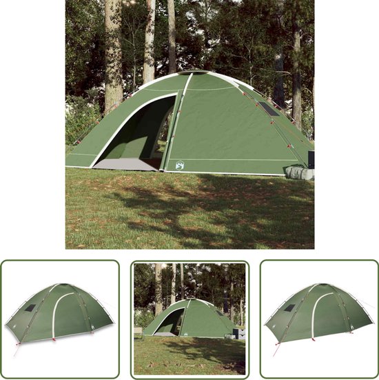 vidaXL Kampeertent - Tent - Tent 8-persoons waterdicht groen - Groene Tent - Familietent - 8 Persoons Tent van Merkloos