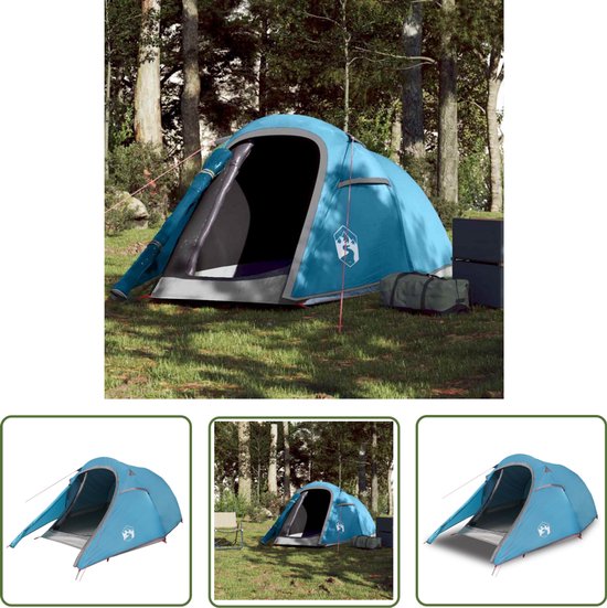 vidaXL Kampeertent - Tunneltent - Tunneltent 2-persoons waterdicht blauw - 2 Persoons Tent - Blauwe Tent - Waterdichte Tent van Vidaxl
