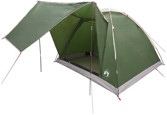 vidaXL - Kamperen - tent - 4-persoons - Groen - Polyester - en - Staal