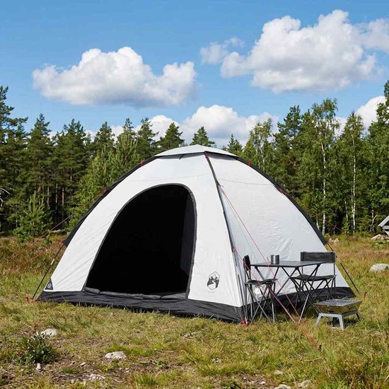 vidaXL - Kamperen - tent - 4-persoons - Wit - Blackout