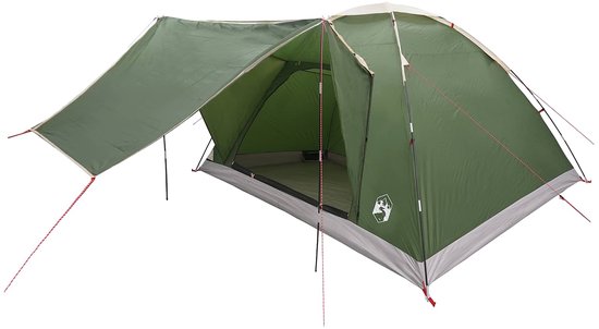 vidaXL - Kamperen - tent - 6-persoons - Groen - Polyester - en - Staal