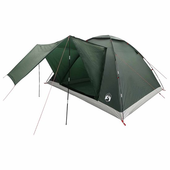 vidaXL - Kamperen - tent - 6-persoons - Leger - Groen - Polyester - en - Staal
