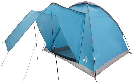 vidaXL - Kamperen - tent - met - dak - Blauw - 2-persoons - Polyester - en - Staal