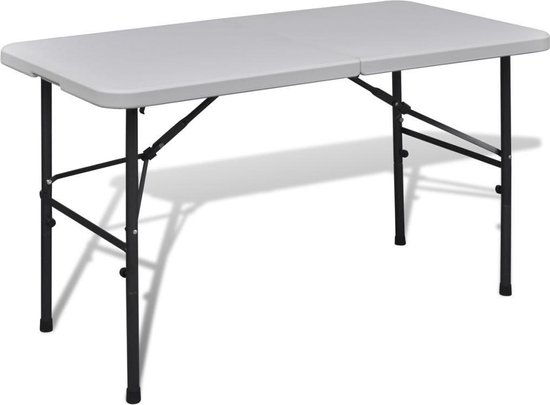 vidaXL - Klaptafel - voor - buiten - 122 - cm - HDPE - wit