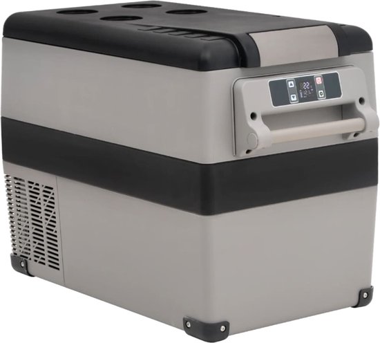 vidaXL - Koelbox - met - handvat - 35 - L - PP - & - PE - zwart - en - wit