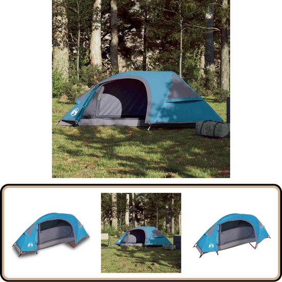 vidaXL Koepeltent - 1-persoons - Waterdicht - Blauw Kampeeruitrusting - Koepeltent - Tent - 1 Persoons Tent - Waterdicht Tent van VidaXL