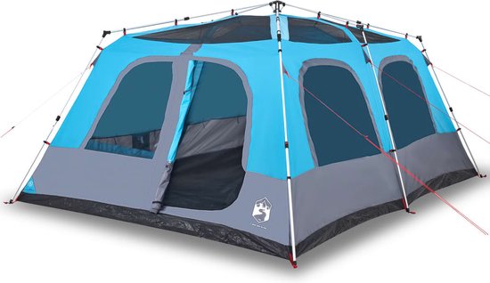 vidaXL - Koepeltent - 10-persoons - snelontgrendeling - blauw van vidaXL
