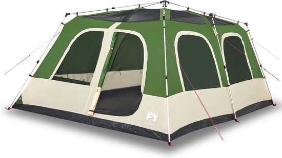 vidaXL - Koepeltent - 10-persoons - snelontgrendeling - groen van vidaXL