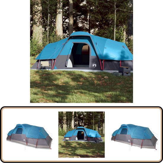 vidaXL Koepeltent - 11-persoons - Waterdicht - Blauw Gezinstent - Kampioen - Tent - Familie Tent - Buitenleven van Vidaxl