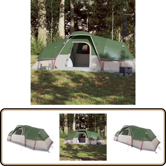 vidaXL Koepeltent 11-persoons waterdicht groen Koepeltent - Gezinstent - Campingtent - Familietent - Buitenleven van Vidaxl