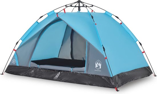 vidaXL - Koepeltent - 2-persoons - snelontgrendeling - blauw van vidaXL