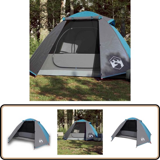 vidaXL Koepeltent - 2-persoons - Waterdicht - Blauw Kampeerten - Tent - Koepeltent - Twee Persoons Tent - Waterdicht Tent van VidaXL